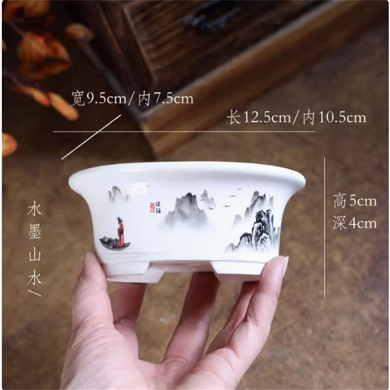 وعاء بونساي بيضاوي أبيض من الب - مراجعة Bonsai Garden Table وسعره