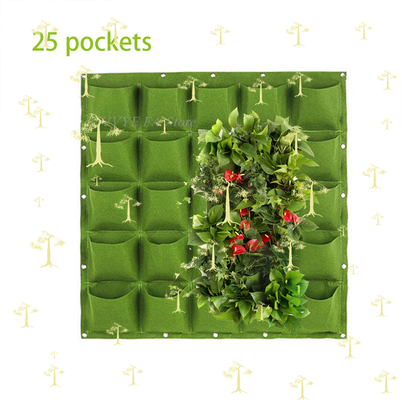 25 جيوب أكياس زراعة معلقة على  - مراجعة Bonsai Vertical Garden وسعره