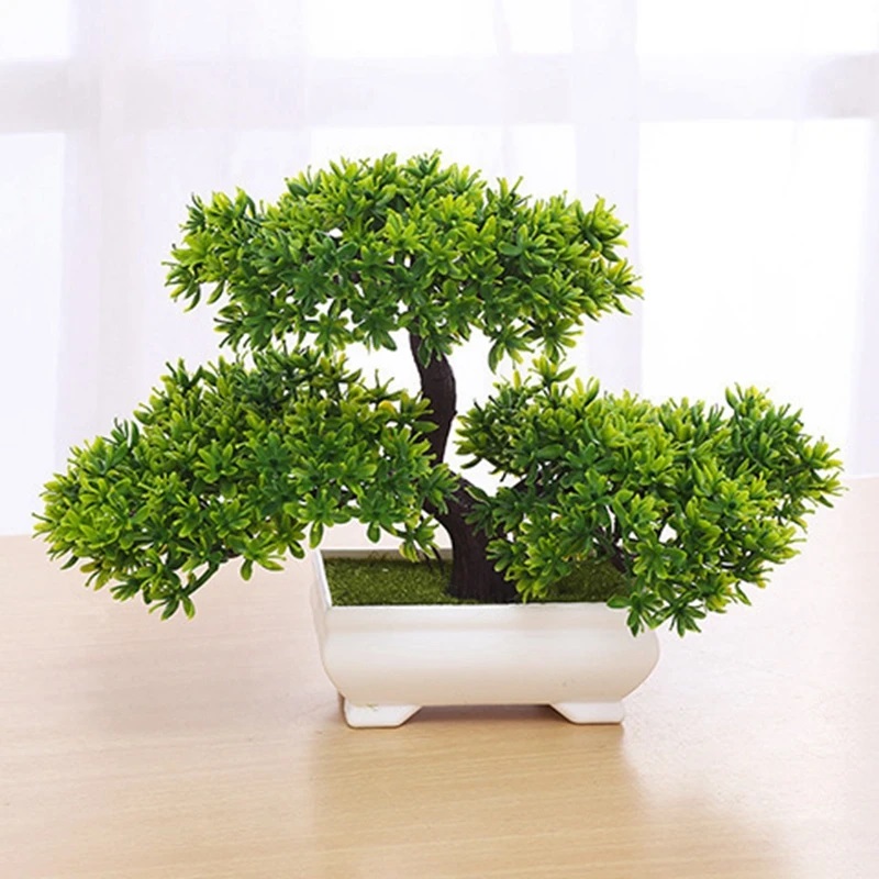 1 قطعة نباتات اصطناعية خضراء ب - مراجعة Bonsai Garden Table وسعره